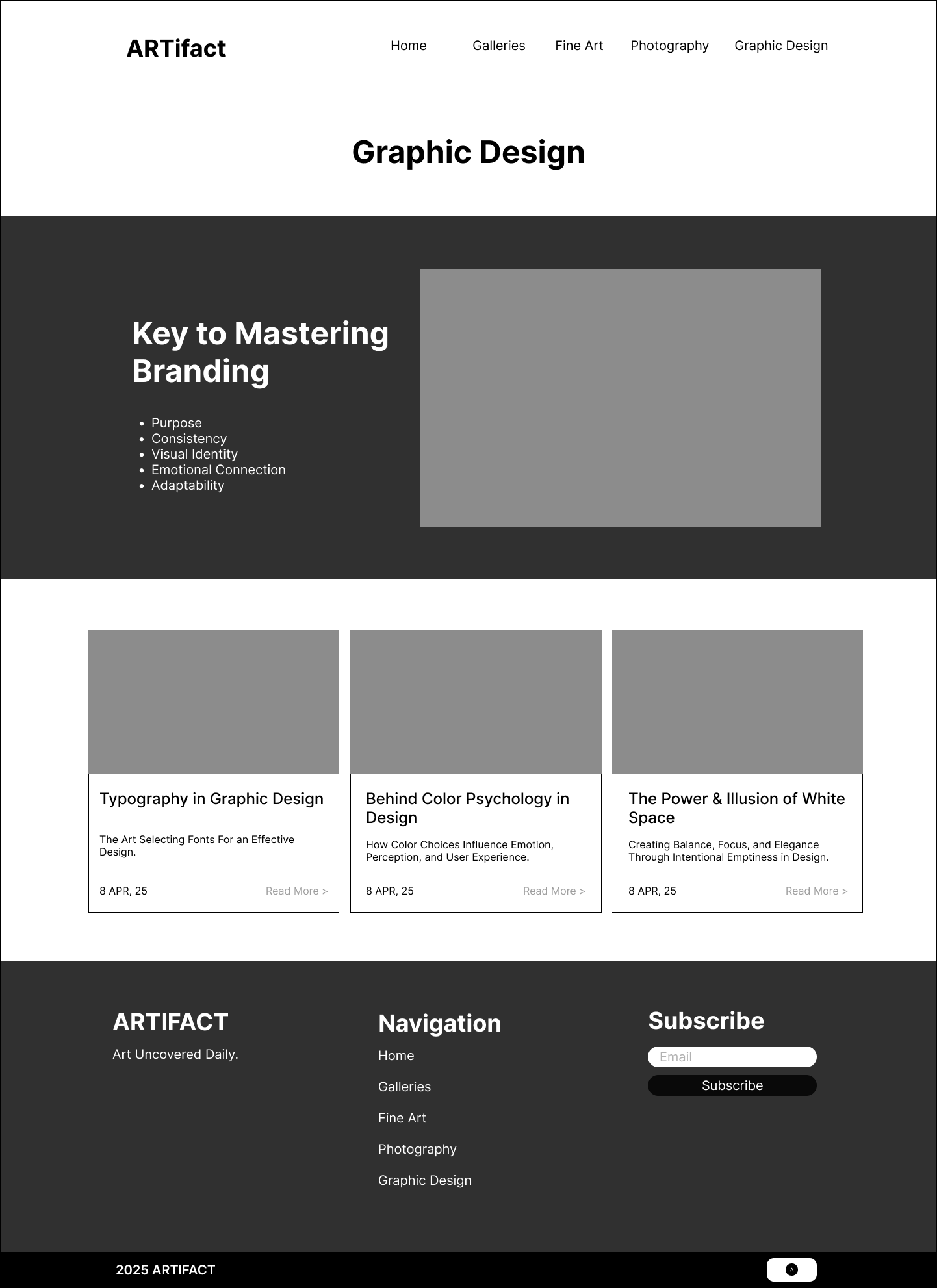 graphic design artifact wireframe