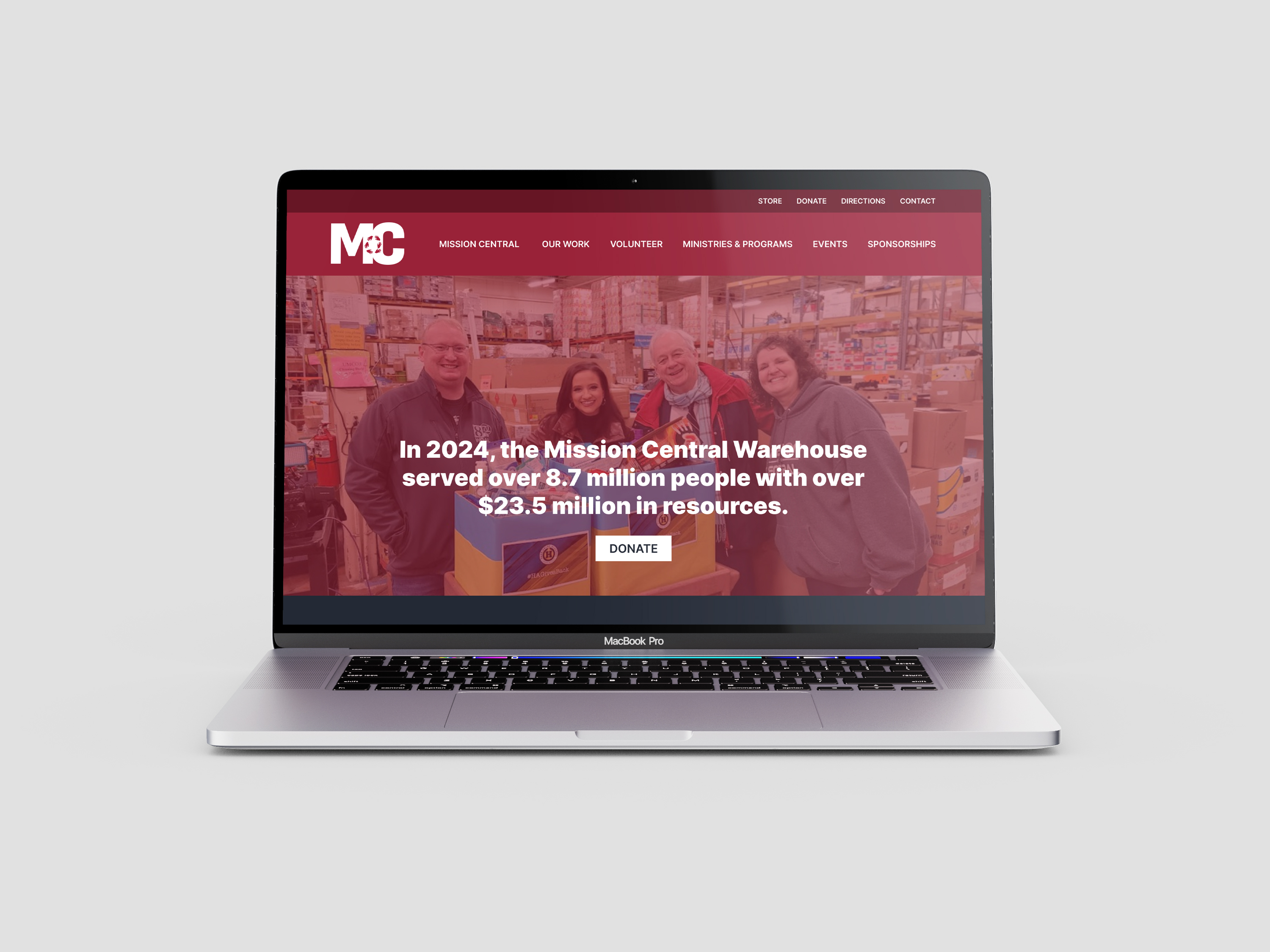 mission central homepage laptop
