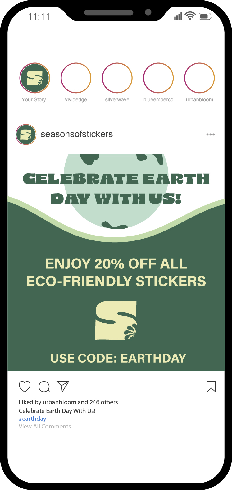 seasons of stickers social media ad