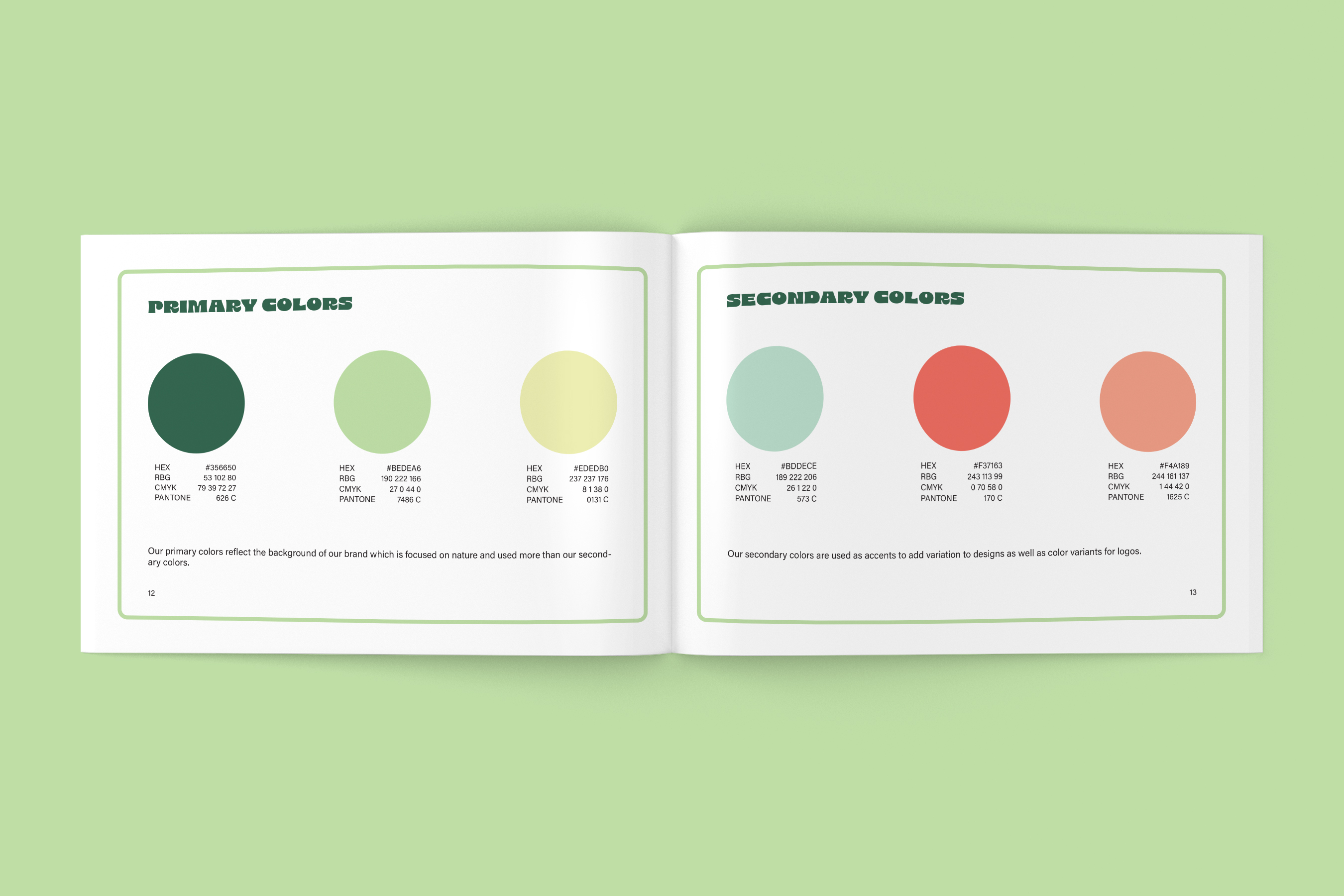 seasons of stickers color palette spread