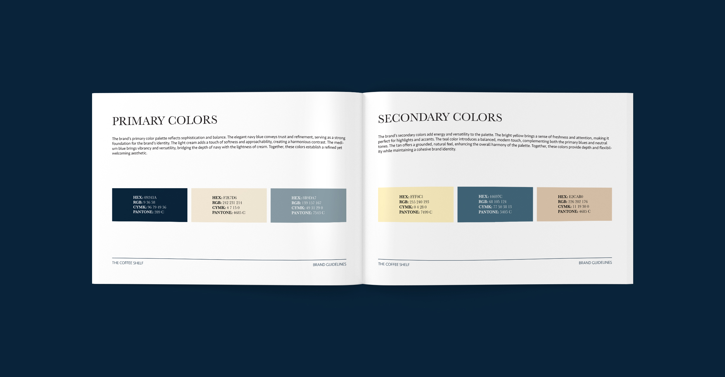 the coffee shelf color palette spread