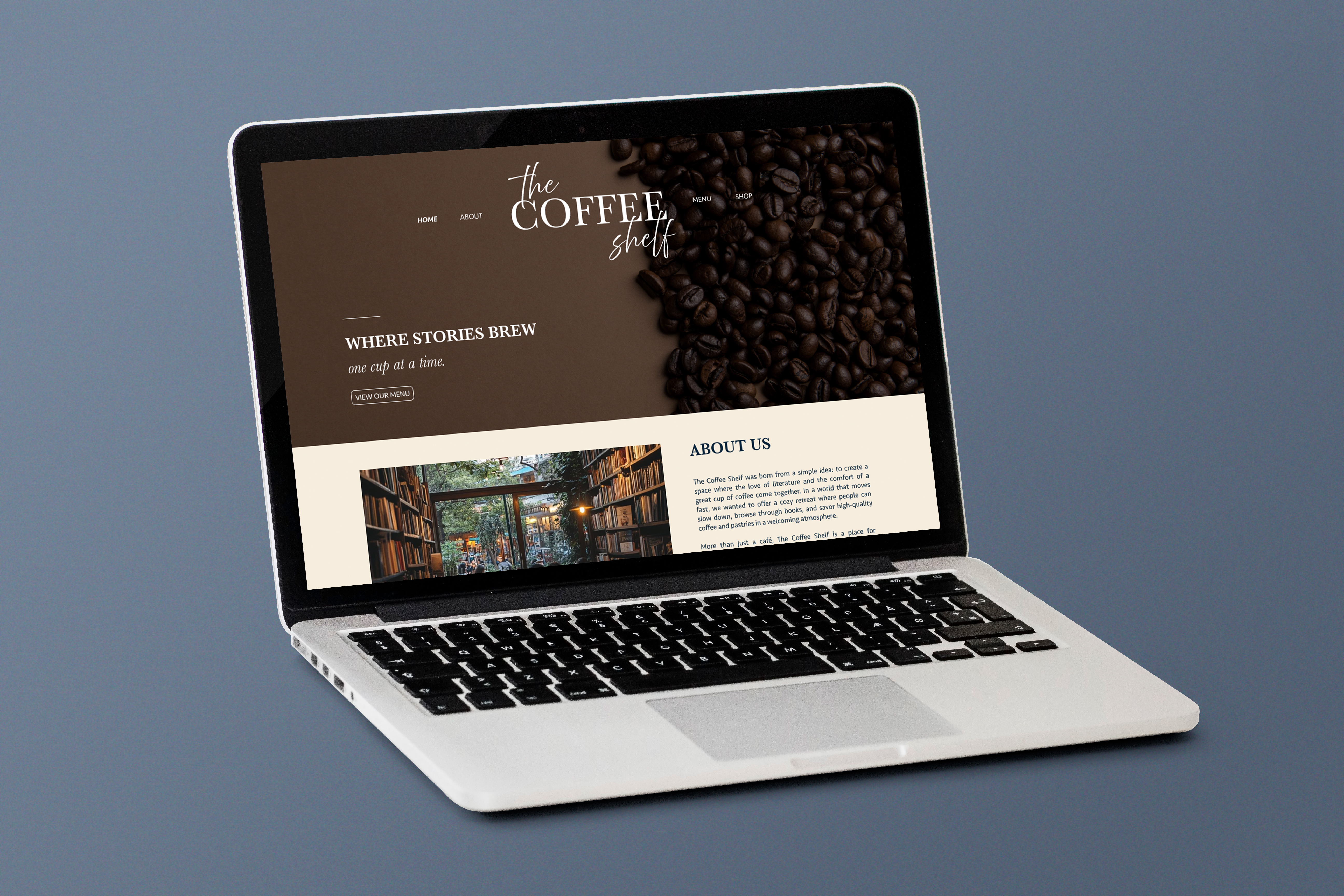 the coffee shelf website laptop